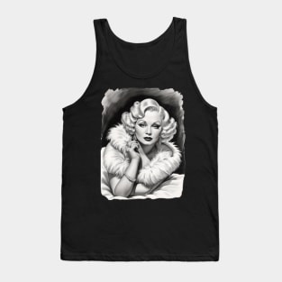 Mae West Black and White Portrait Tank Top